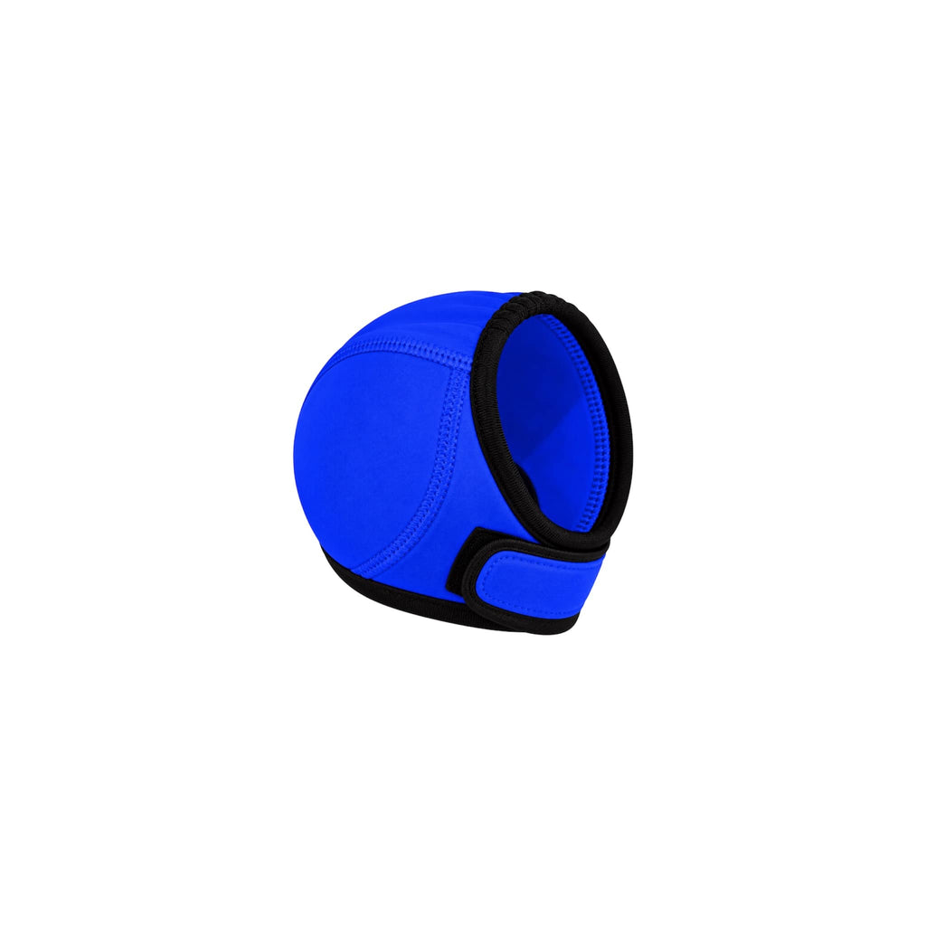 Royal blue dog ear protection hood for swimming, bathing and grooming - Paw Studio
